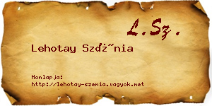 Lehotay Szénia névjegykártya